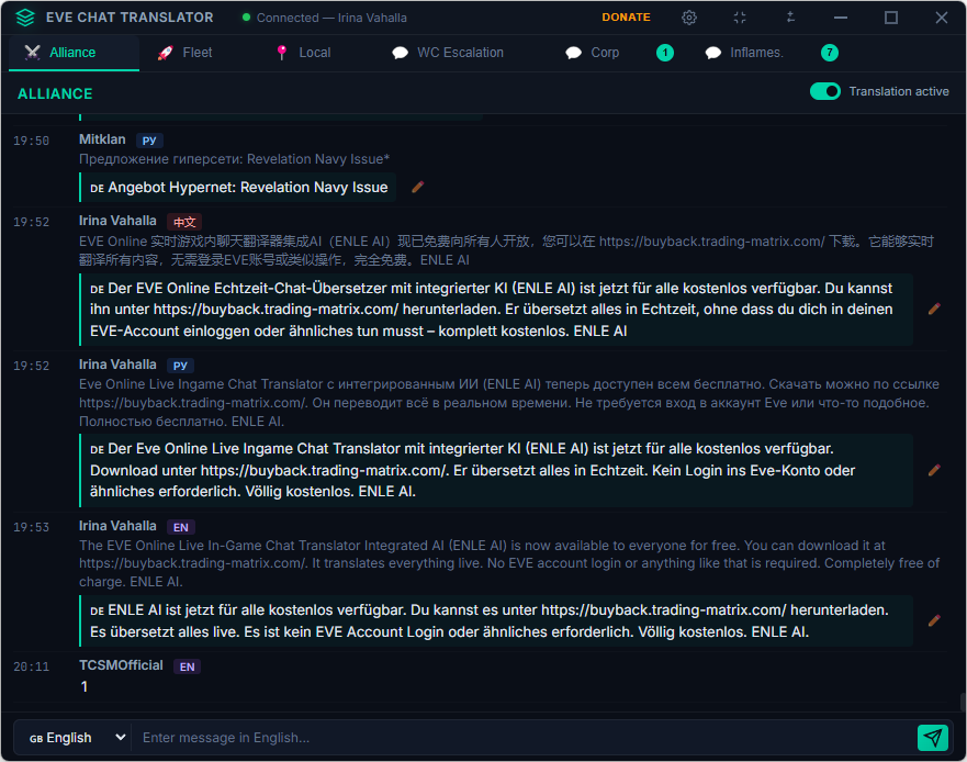 Chat Translation View